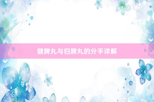 健脾丸与归脾丸的分手详解
